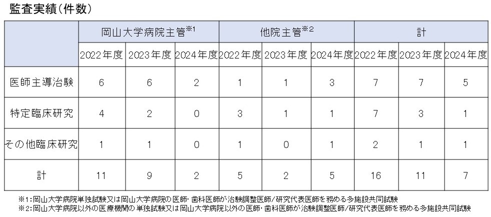 監査実績（2024年度まで）